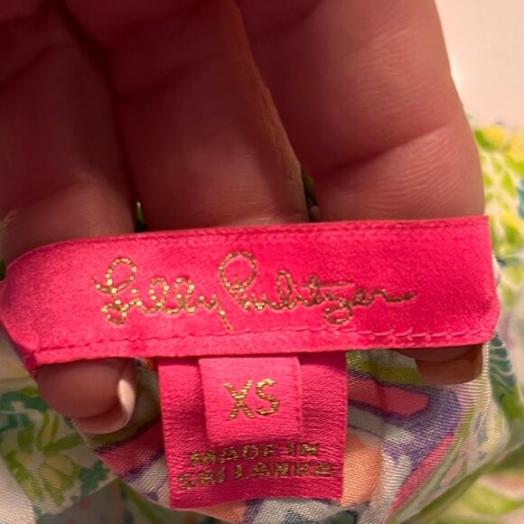 Lilly Pulitzer Bright Multicolor Floral Boho Off-Shoulder Tank Top Size XS - Picture 9 of 9